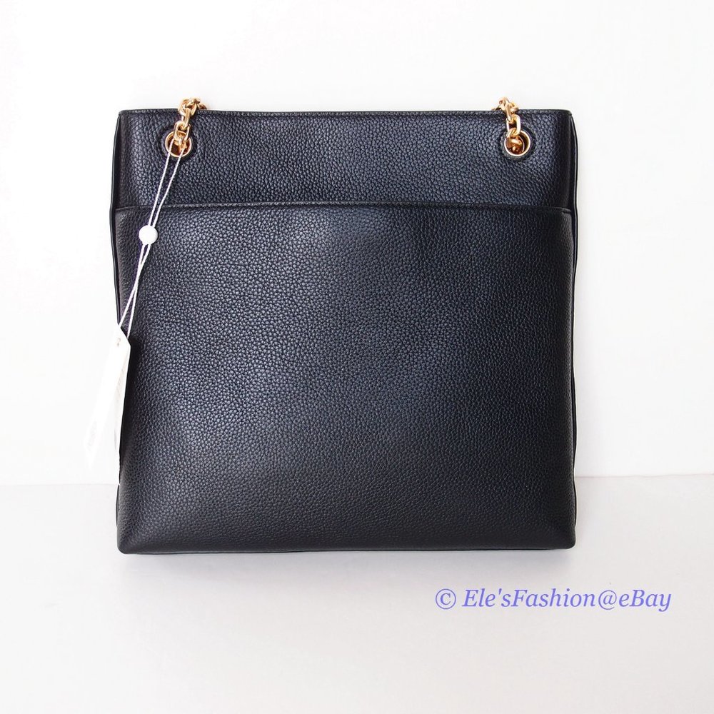 ❤️ NWT Tory Burch Carson Swingpack Chain Leather Shoulder Bag BLACK AUTHENTIC - Picture 9 of 15